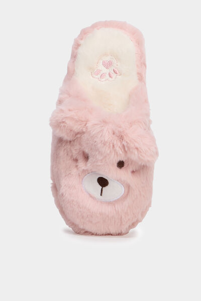 Chaussons mules effet fausse fourrure mauve fille