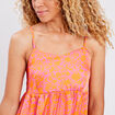Robe courte évasée fluide rose femme