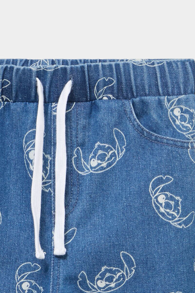 Jean flare taille &eacute;lastiqu&eacute;e Stitch denim stone fille