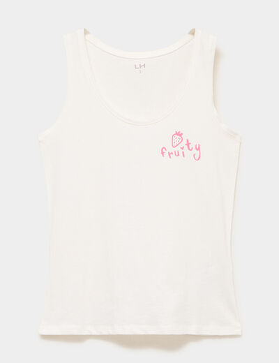 D&eacute;bardeur droit coton blanc femme