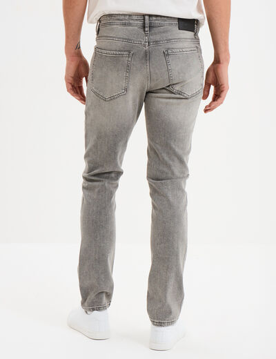Jeans denim straight 5 poches Creeks denim gris homme