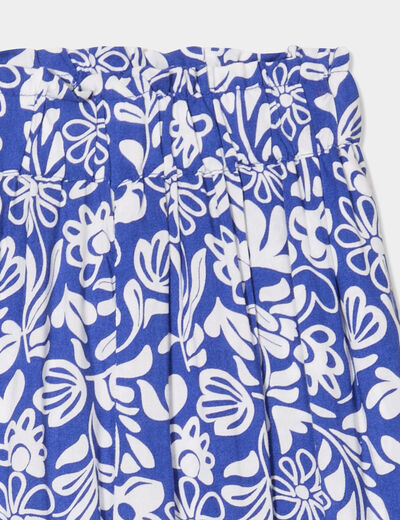 Pantalon fluide taille élastiquée bleu roi fille