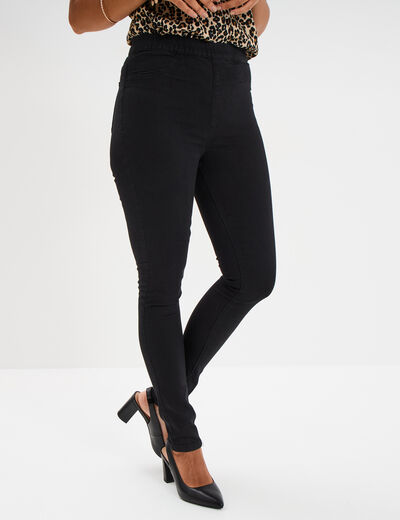 Jegging taille haute denim noir femme