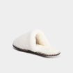 Chaussons mules effet polaire blanc femme