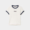 T-shirt col rond manches courtes coton blanc femme