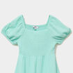 Robe smock&eacute;e manches courtes &eacute;vas&eacute;e vert clair fille