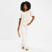 Blouse manches papillons gaze de coton creme femme