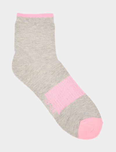 Lot 5 paires socquettes sport coton multicolore femme