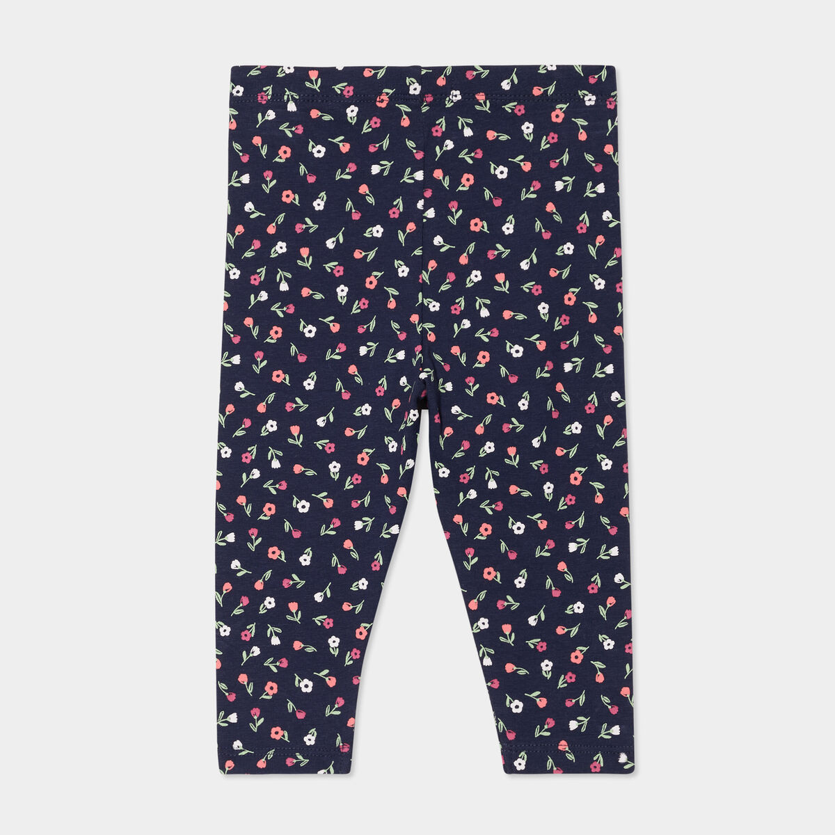Legging taille &eacute;lastiqu&eacute;e coton bleu marine b&eacute;b&eacute; fille