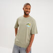 T-shirt manches courtes coton &eacute;pais vert kaki homme