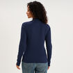 T-shirt ajust&eacute; col montant bleu marine femme