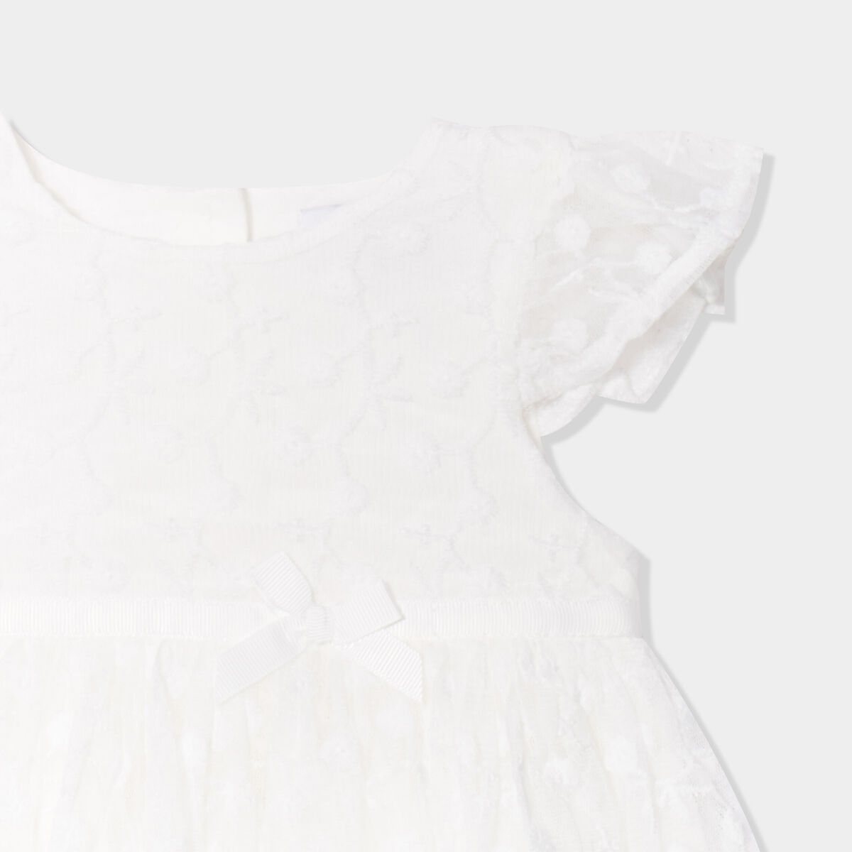 Robe cérémonie en dentelle blanc bébé fille