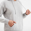 Sweat hoodie molleton &agrave; capuche gris clair femme