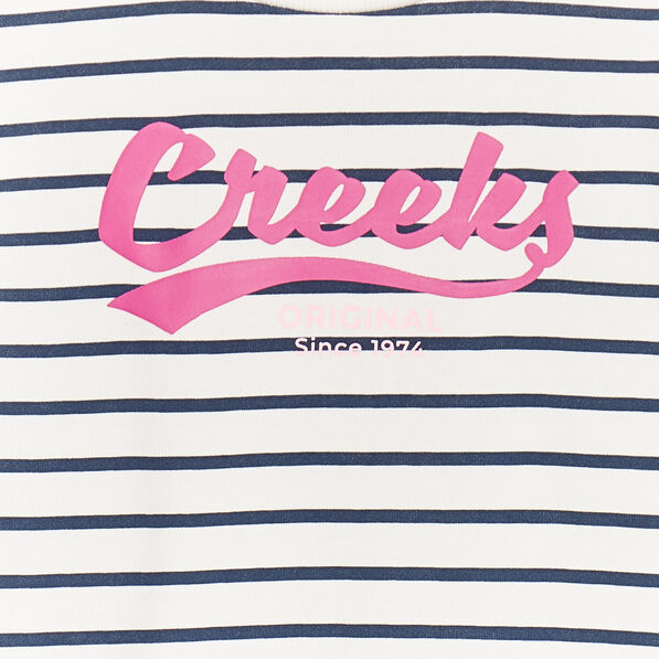 Sweat avec col rond Creeks ecru fille