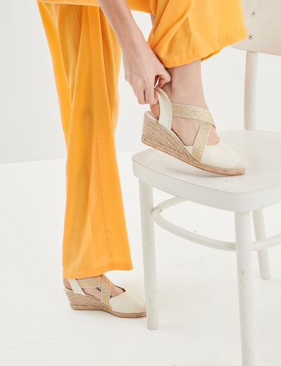 Sandales espadrilles compensées sable femme