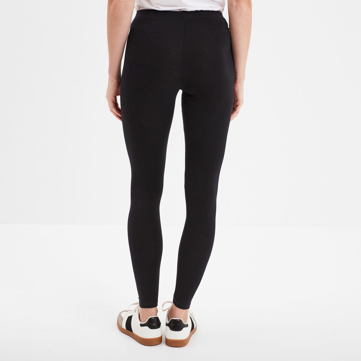 Legging long taille haute noir femme