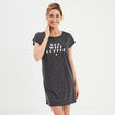 Chemise de nuit manches courtes gris fonc&eacute; femme