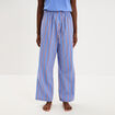 Pantalon de pyjama droit coton bleu femme