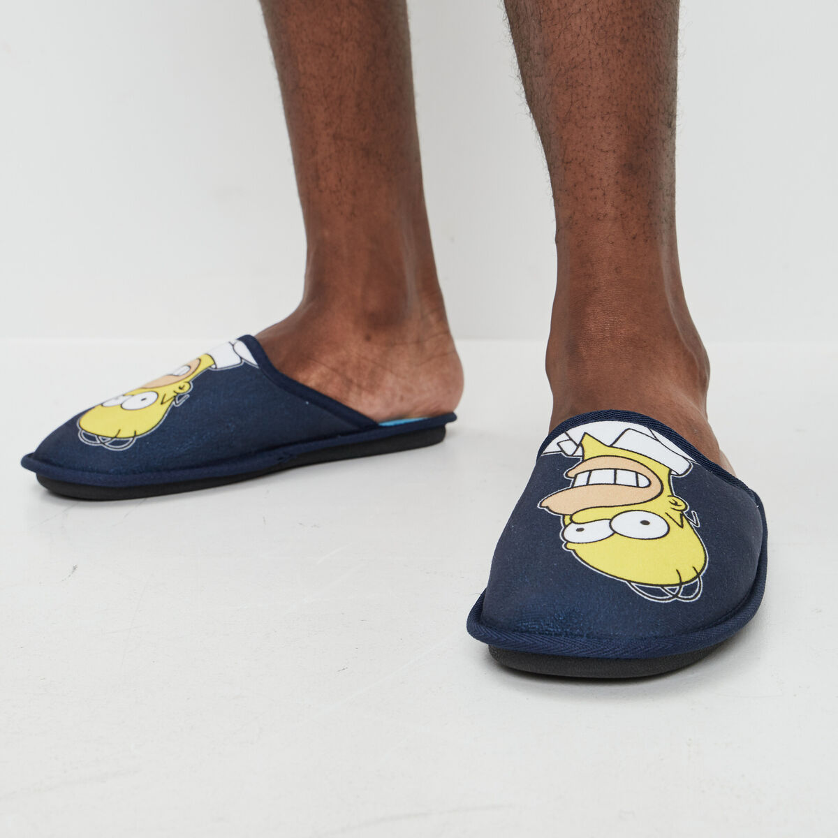 Chaussons mules Simpson bleu homme