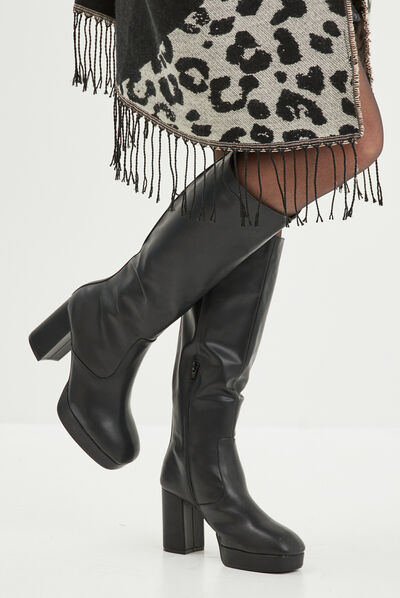 Bottes à talons hauts noir femme