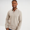 Polo manches longues gris clair homme