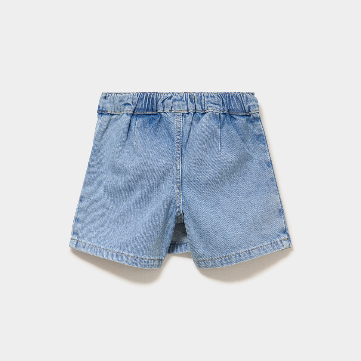 Jupe-short en jean avec plis coton denim double stone fille