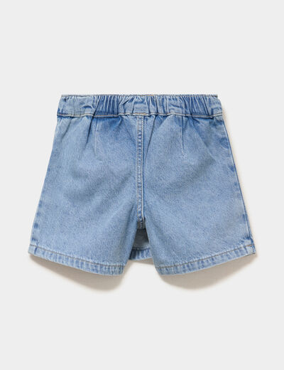 Jupe-short en jean avec plis coton denim double stone fille
