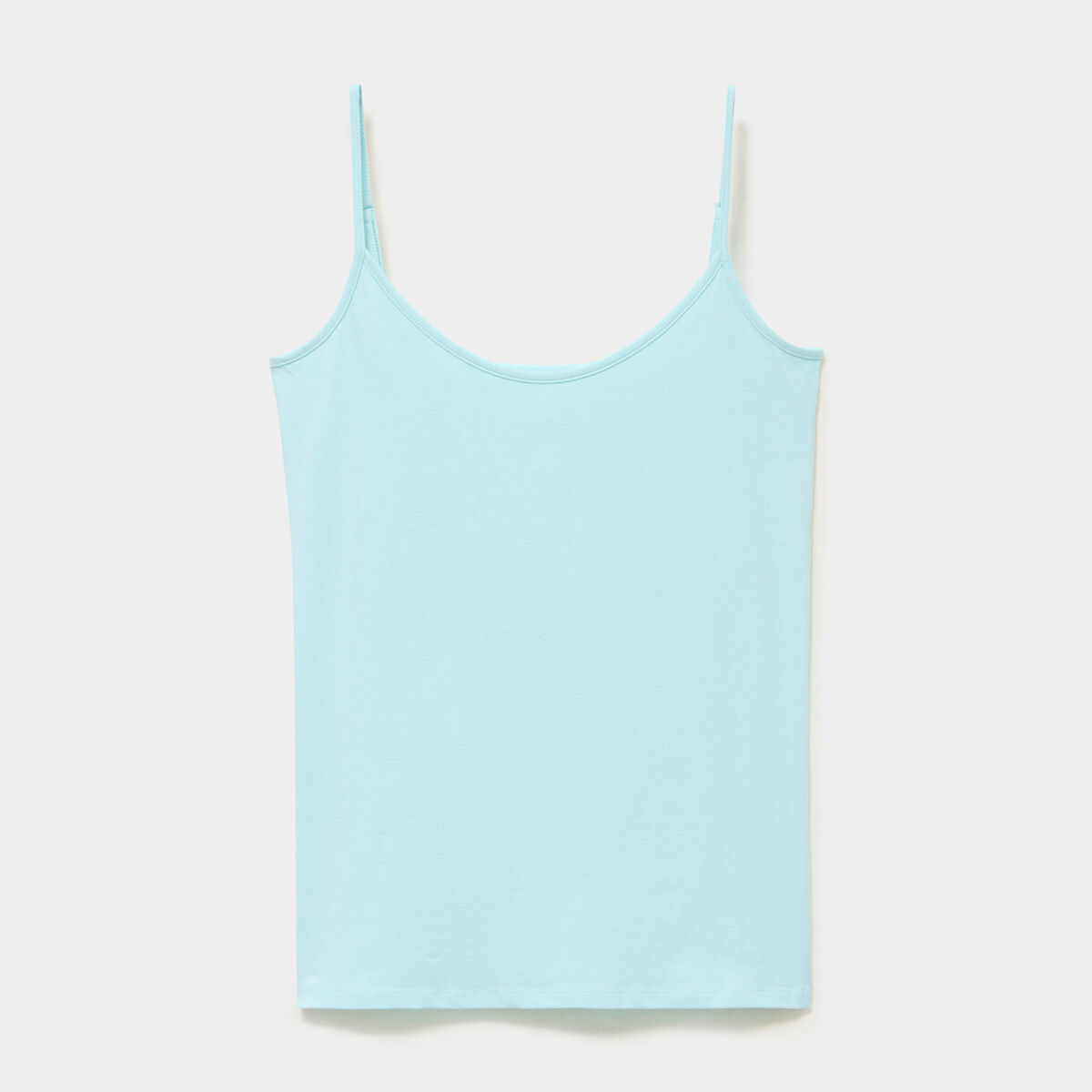D&eacute;bardeur coton bretelles r&eacute;glables bleu turquoise femme