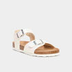 Sandales plates avec boucles blanc fille