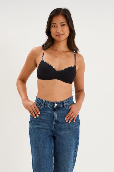 Soutien-gorge triangle padd&eacute; noir femme