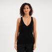 D&eacute;bardeur en maille col en V noir femme