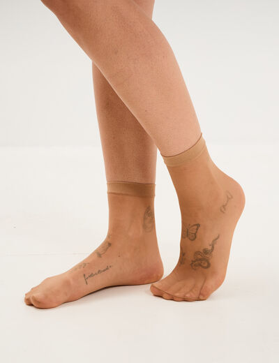 Lot 2 paires socquettes beige femme