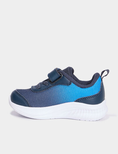 Baskets running à scratchs bleu bébé garçon