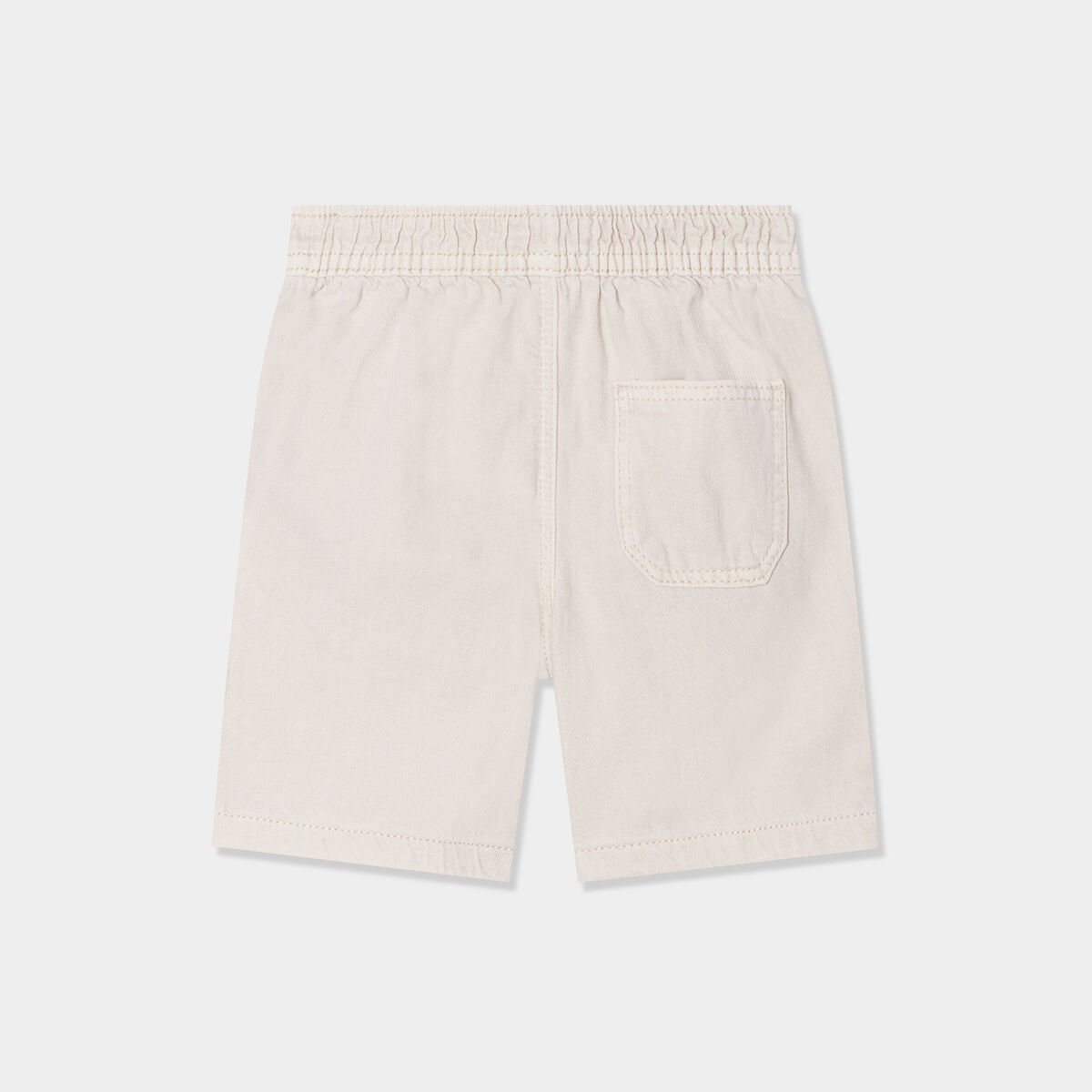 Short coton taille élastiquée à cordons ecru bébé garçon