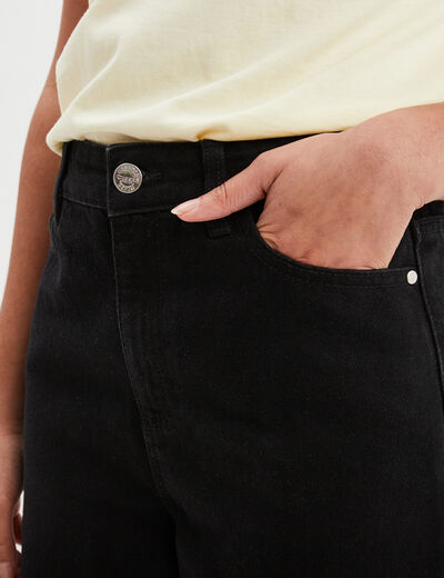 Jeans wide leg taille haute Creeks denim noir femme