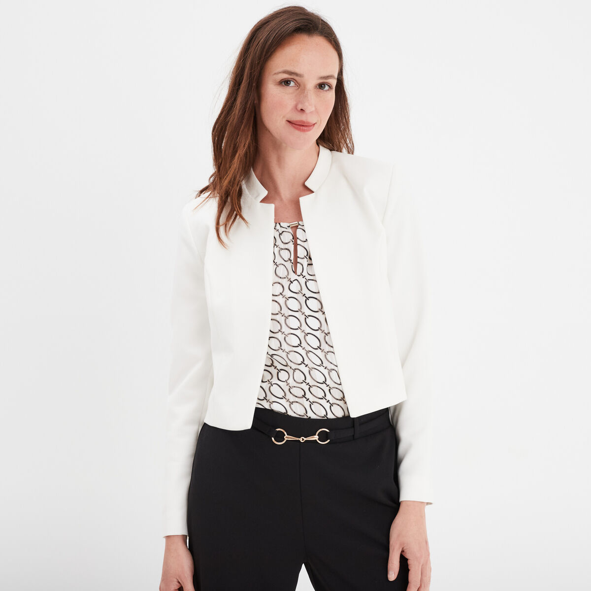 Veste doublée ajustée courte Mosquitos blanc femme