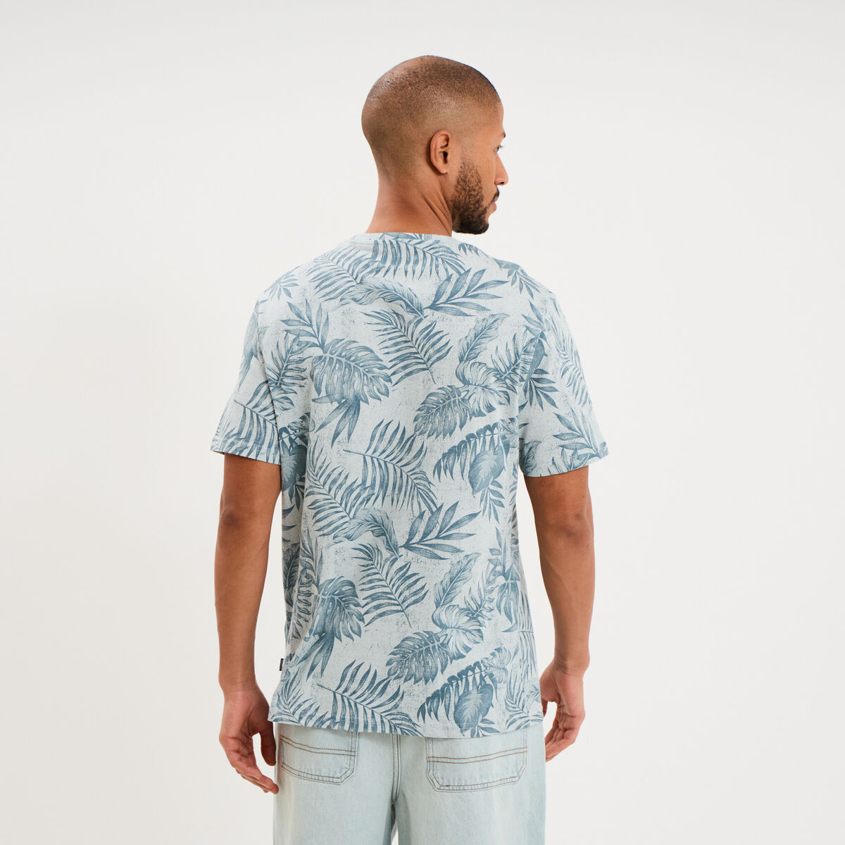 T-shirt manches courtes col rond gris homme