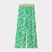Pantalon large fluide avec ceinture vert femme