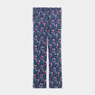 Pantalon de pyjama fluide taille haute bleu canard femme