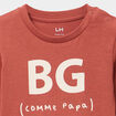 T-shirt &eacute;paule boutonn&eacute;e manches longues terracotta b&eacute;b&eacute; gar&ccedil;on
