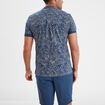 Chemise manches courtes en coton bleu pétrole homme