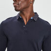 Polo manches longues bleu marine homme