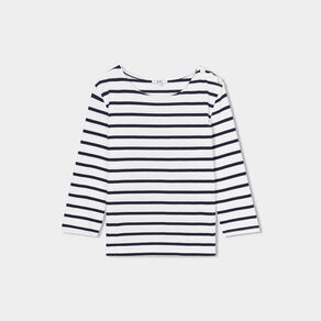 T-shirt manches 3/4 col rond coton ecru femme