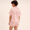 Ensemble pyjama short soyeux 2 pi&egrave;ces rose clair femme