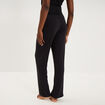 Pantalon de pyjama droit fluide noir femme