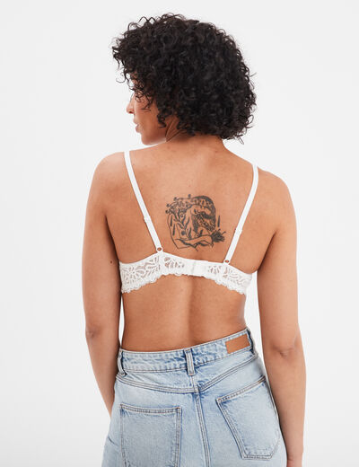 Soutien-gorge corbeille paddé dentelle blanc femme