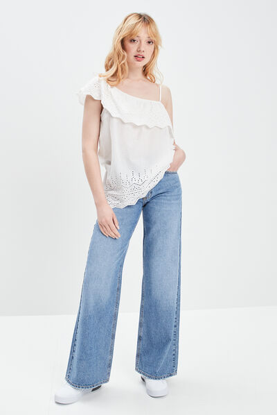 Blouse asymétrique ivoire femme