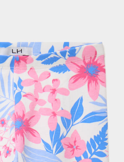 Legging 3/4 &eacute;lastiqu&eacute; coton ecru fille