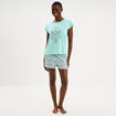 Ensemble pyjama avec t-shirt et short bleu turquoise femme