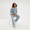 Combinaison pantalon en jean coton denim double stone femme